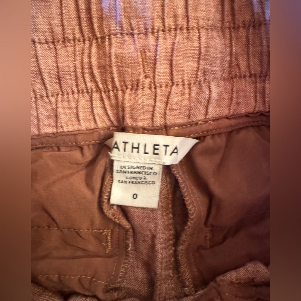 Athleta Pink Drawstring Linen Pants - Picture 7 of 8